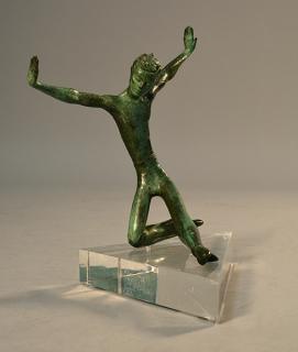 Appraisal: Mid-Century AM bronze of modernist dancing man dark green patina