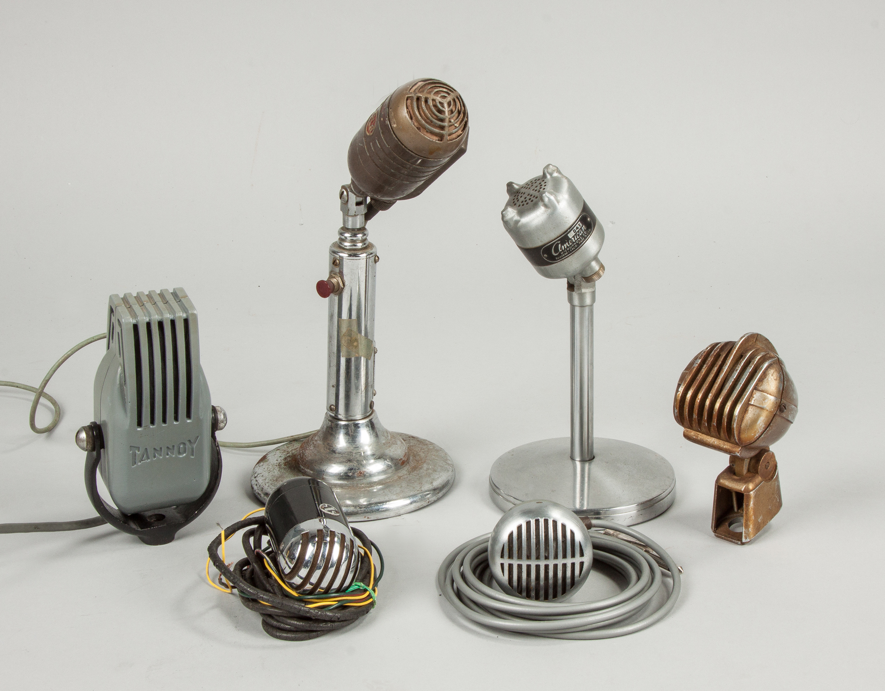 Appraisal: Group of Six Vintage Microphones Clockwise from left Tannoy RCA