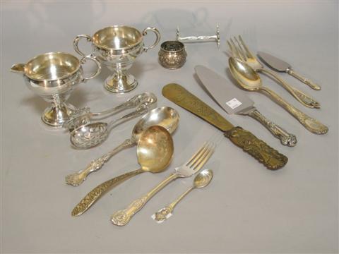 Appraisal: GROUP OF SILVER AND SILVER PLATE ITEMS Including an American