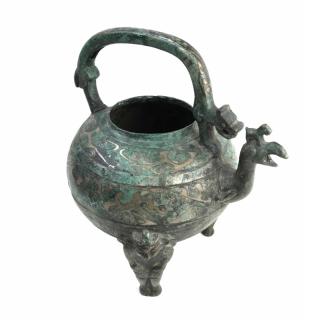 Appraisal: Ancient Asian Style Bronze Vessel Archaic style bronze vessel with