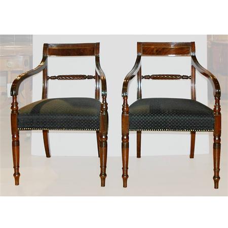 Appraisal: Set of Eight Regency Mahogany Dining Chairs Estimate -