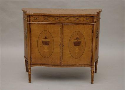 Appraisal: Late Edwardian-Style Satinwood Cabinet