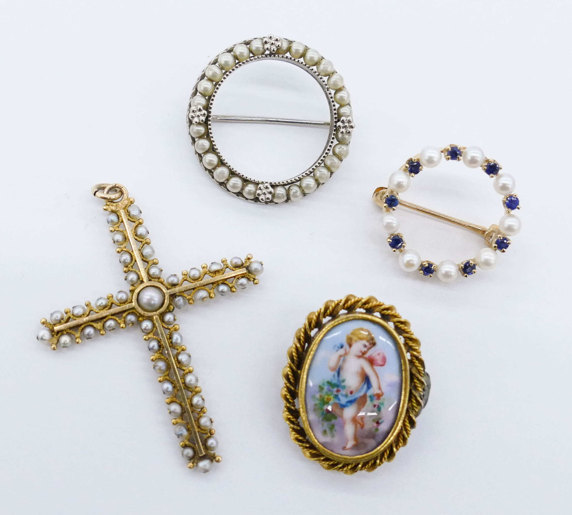 Appraisal: pc Edwardian k- k Small Pins and Cross '' to