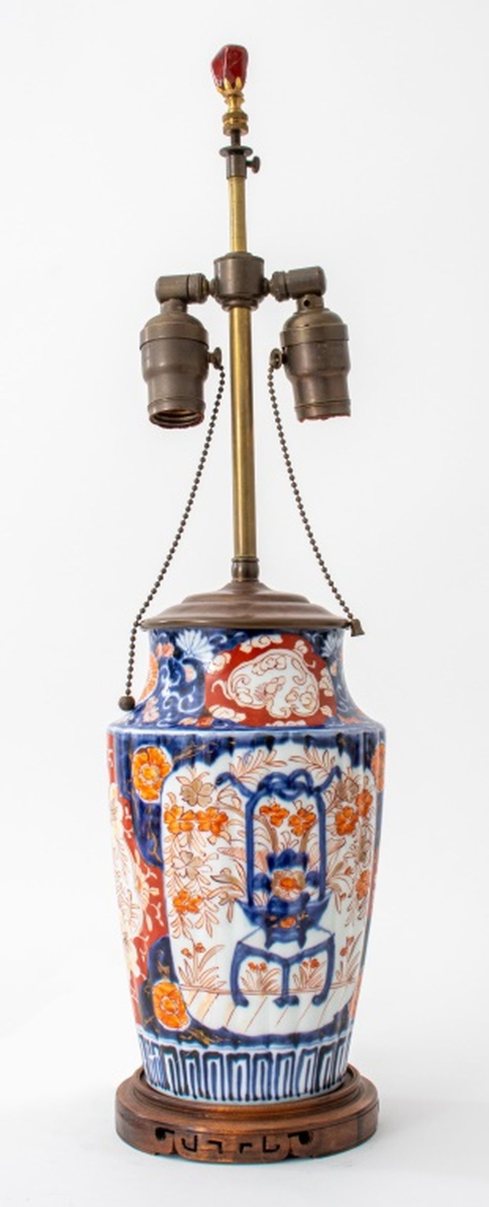 Appraisal: JAPANESE IMARI VASE MOUNTED AS A LAMP Japanese Imari vase