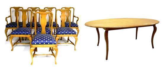 Appraisal: Fremarc Designs dining room table and eight chairs th C