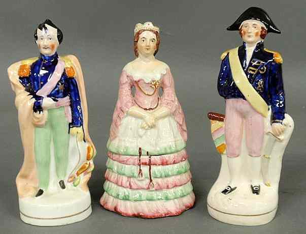 Appraisal: Three th c Staffordshire figures incl Louis Philippe of France