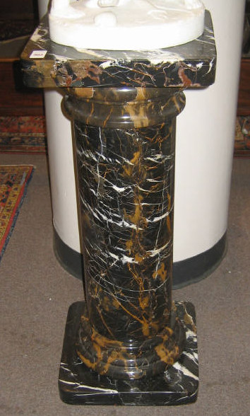 Appraisal: CONTINENTAL MARBLE PEDESTAL With white and brown veins on black