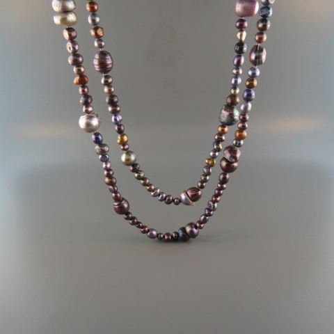 Appraisal: Peacock Pearl Necklace long gorgeous iridescent lusterous pearls