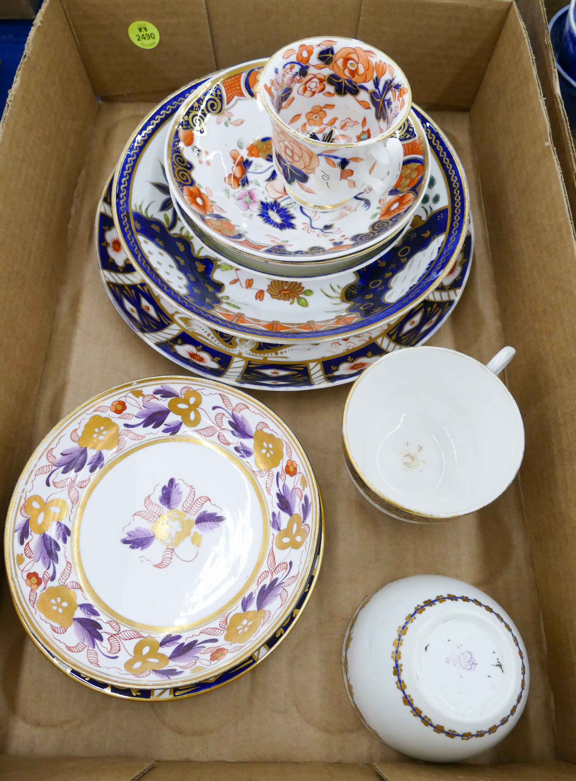 Appraisal: Box Antique Spode and Royal Crown Derby Dishes