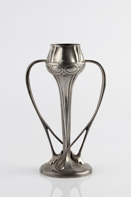 Appraisal: Archibald Knox British - 'Tudric' twin handled pewter vase circa