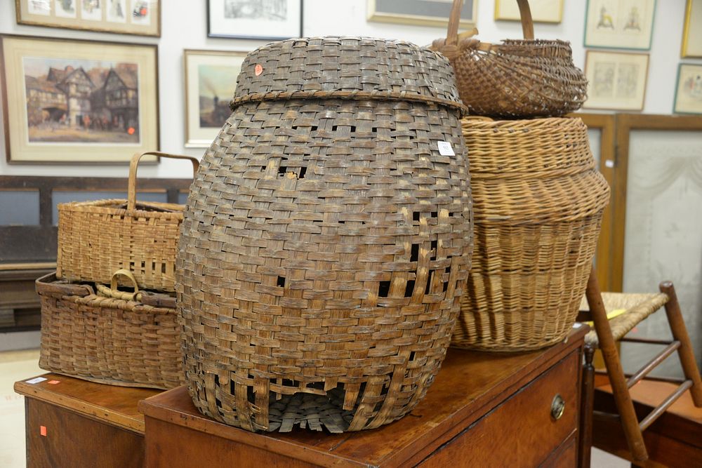 Appraisal: Group of Eleven Woven Baskets tallest height inches Group of