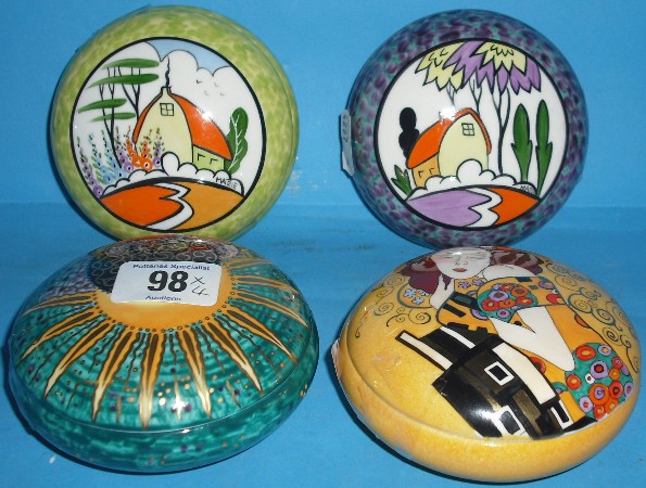 Appraisal: Carltonware hanpainted lidded trinket boxes by Marie Graves