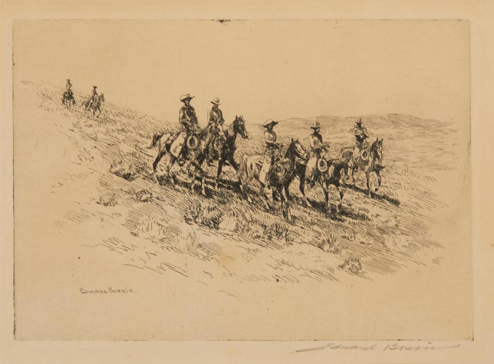 Appraisal: Edward Borein - On the Move Etching and drypoint on