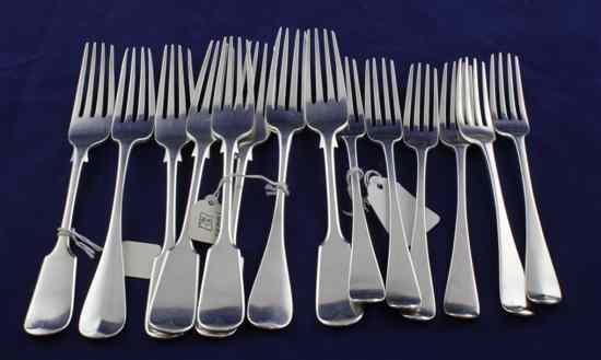 Appraisal: A set of six Victorian silver Hanovarian pattern dessert forks