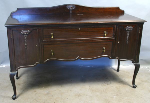 Appraisal: Queen Anne-style mahogany sideboard h x l x EST '