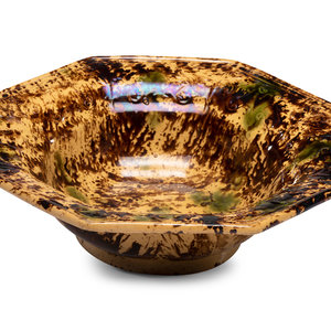 Appraisal: A Large Molded Yellowware Bowl with Flint Enamel Glaze Mid