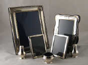 Appraisal: Silver A pair of photo frames with strut backs Birmingham