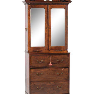 Appraisal: A George III Mahogany Bureau Bookcase th Early th Century