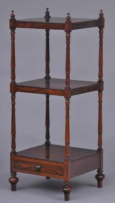 Appraisal: LATE REGENCY THREE-TIER ETAGERE With a drawer x x in