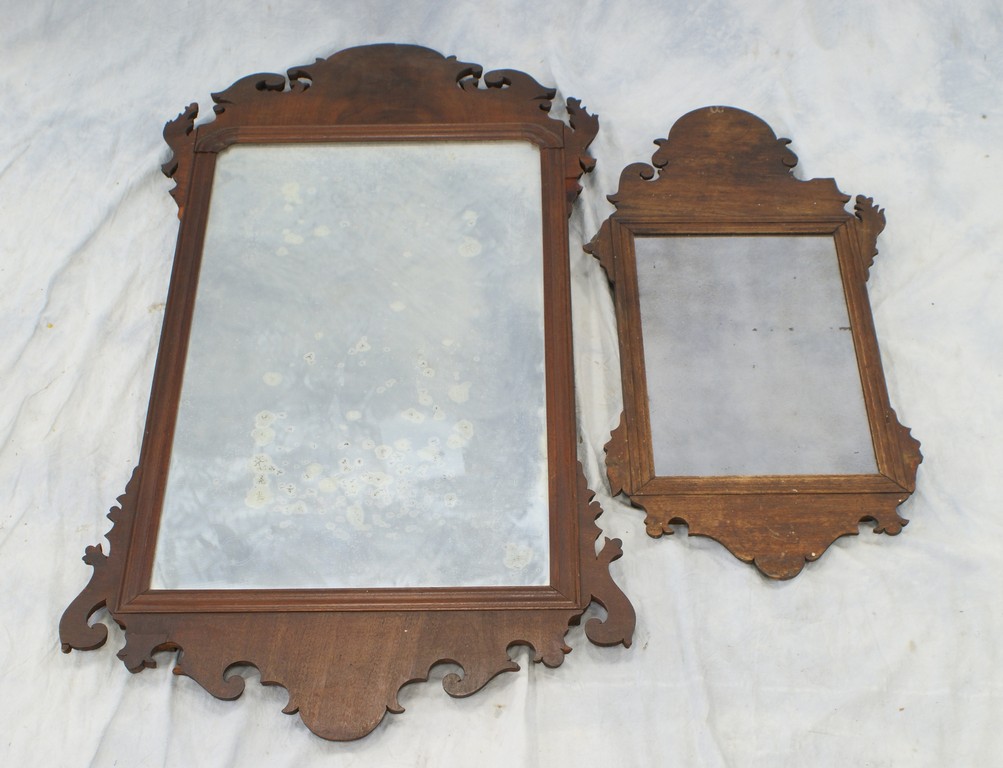 Appraisal: th century mahogany fretwork wall mirrors some losses on each