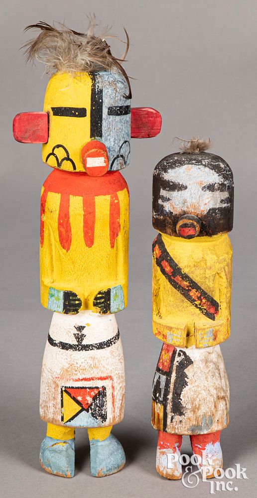 Appraisal: Two vintage Hopi Indian Kachina figures Two vintage carved and