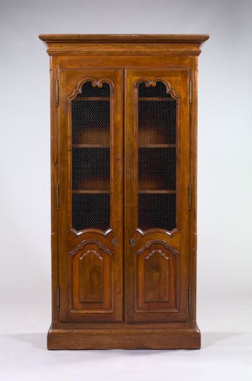 Appraisal: French Provincial Fruitwood Bibliotheque the top with a large overhanging