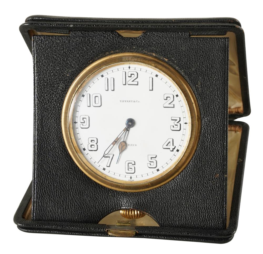 Appraisal: TIFFANY CO EIGHT DAY POCKETWATCH DESK CLOCKsigned to dial in