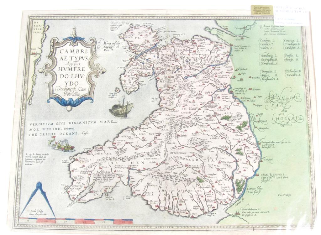 Appraisal: Wales - Ortelius Abraham - Humphrey Lhuyd Cambriae typus Antwerp