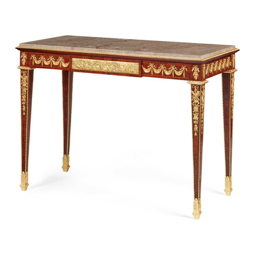 Appraisal: FINE LOUIS XVI STYLE KINGWOOD AND GILT BRONZE MOUNTED MARBLE