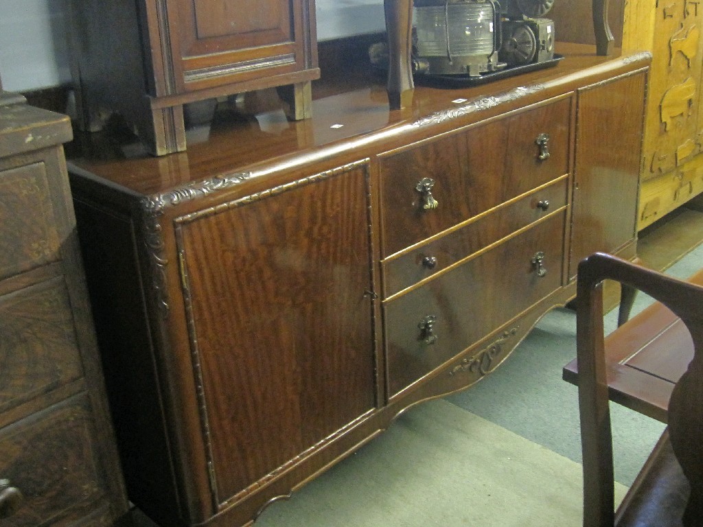 Appraisal: Lot comprising mahogany sideboard with six matching chairs and a