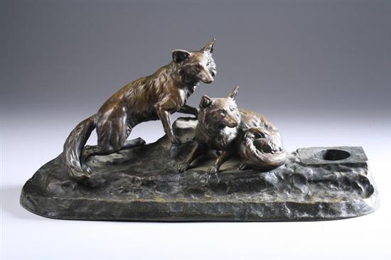 Appraisal: T CSADEK German th century THE FOX DEN signed Bronze