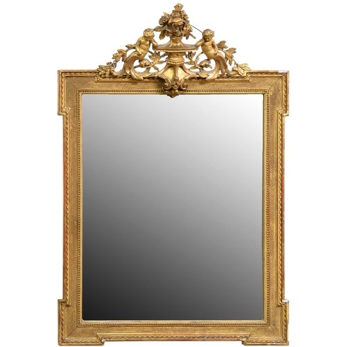 Appraisal: A sanded giltwood and composition mirror the rectangular frame with