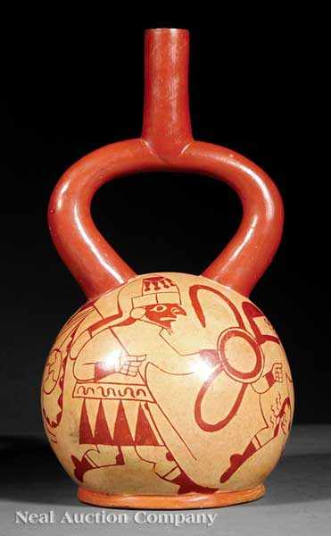 Appraisal: A Pre-Columbian Stirrup Spout Pottery Vessel c - Moche IV