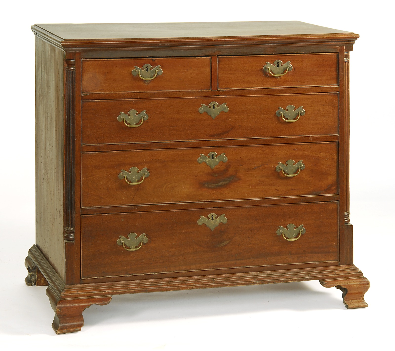 Appraisal: ANTIQUE AMERICAN CHEST-OF-DRAWERS Circa Possibly Virginia In mahogany with carved