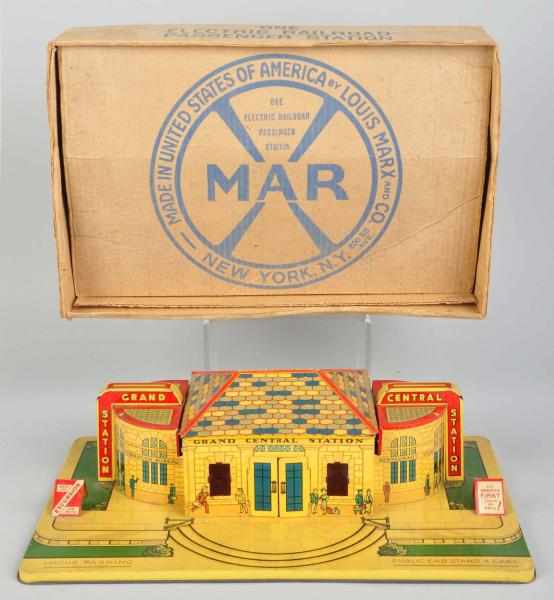 Appraisal: Tin Marx Electric Railroad Passenger Stadium Grand Central Stadium Very