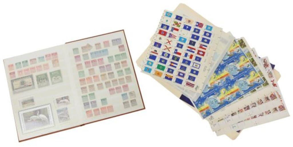 Appraisal: U S Stamp album many stamps and duplicates album approx