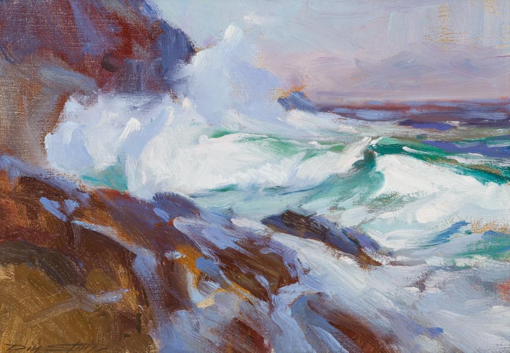 Appraisal: DON STONE American - Crashing Waves oil on canvas signed