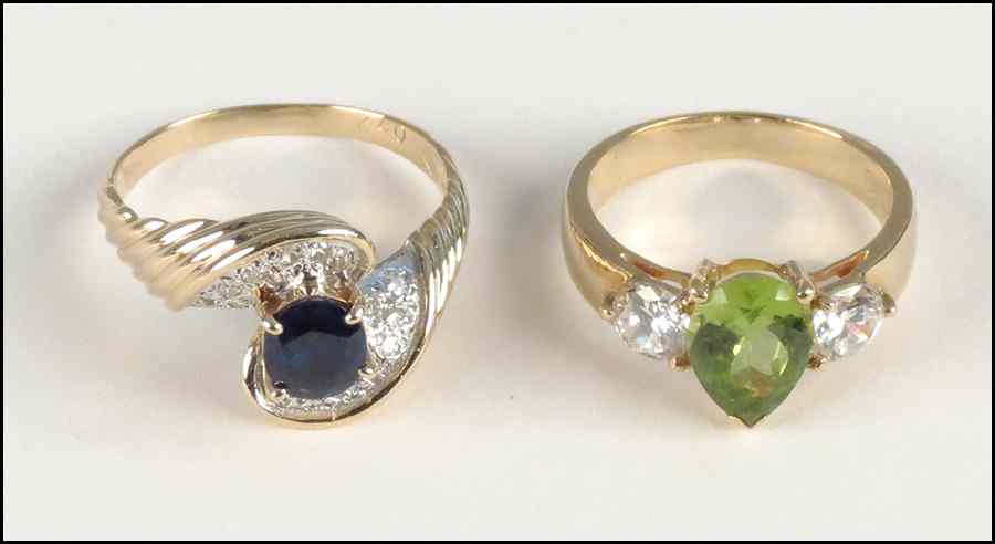 Appraisal: SAPPHIRE DIAMOND AND KARAT YELLOW GOLD RING Together with a