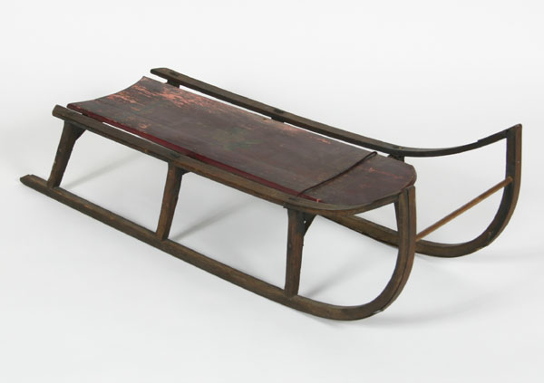 Appraisal: th century wood child's sled with hand painted floral decoration