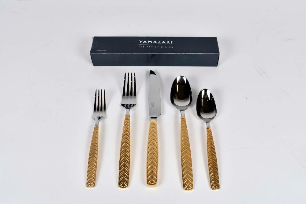 Appraisal: YAMAZAKI GOLD PLATED FLATWARE SERVICE FOR THIRTYJapanese In the Atria