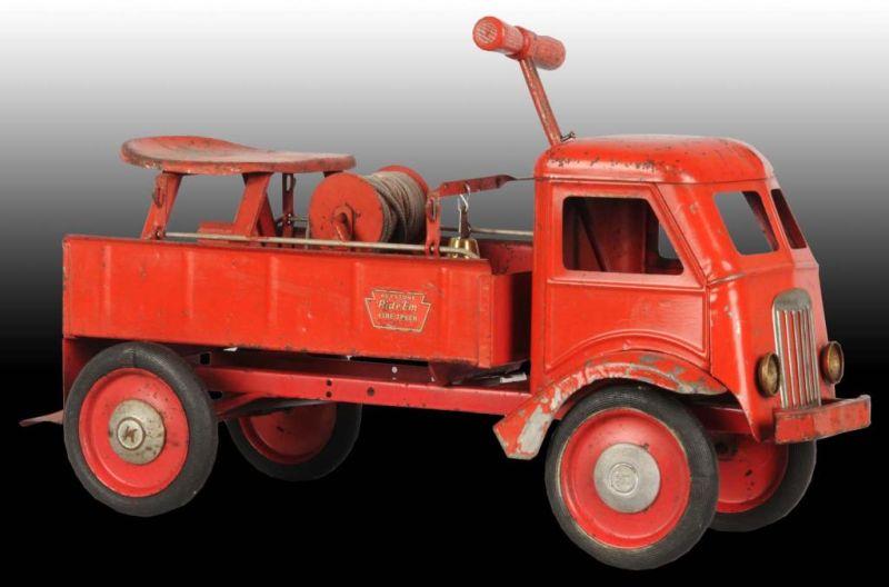 Appraisal: Pressed Steel Keystone Ride 'em Fire Truck Description Circa Hard