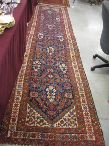 Appraisal: Malayer Persian Handmade Runner overall stylized florals blue field '