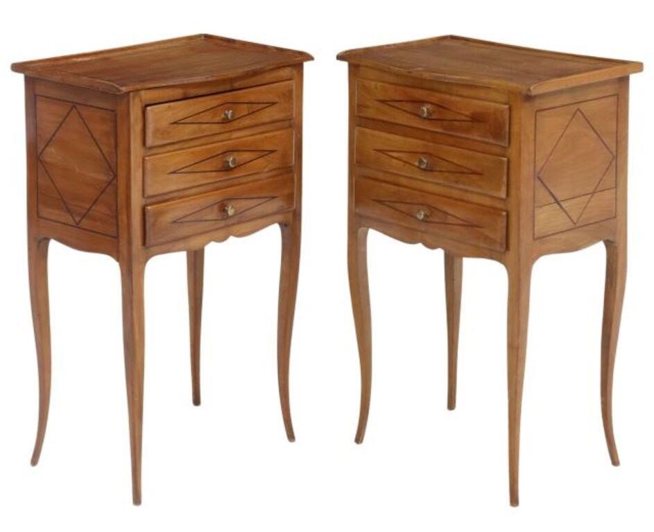 Appraisal: pair Italian nightstands th c having shaped top over three