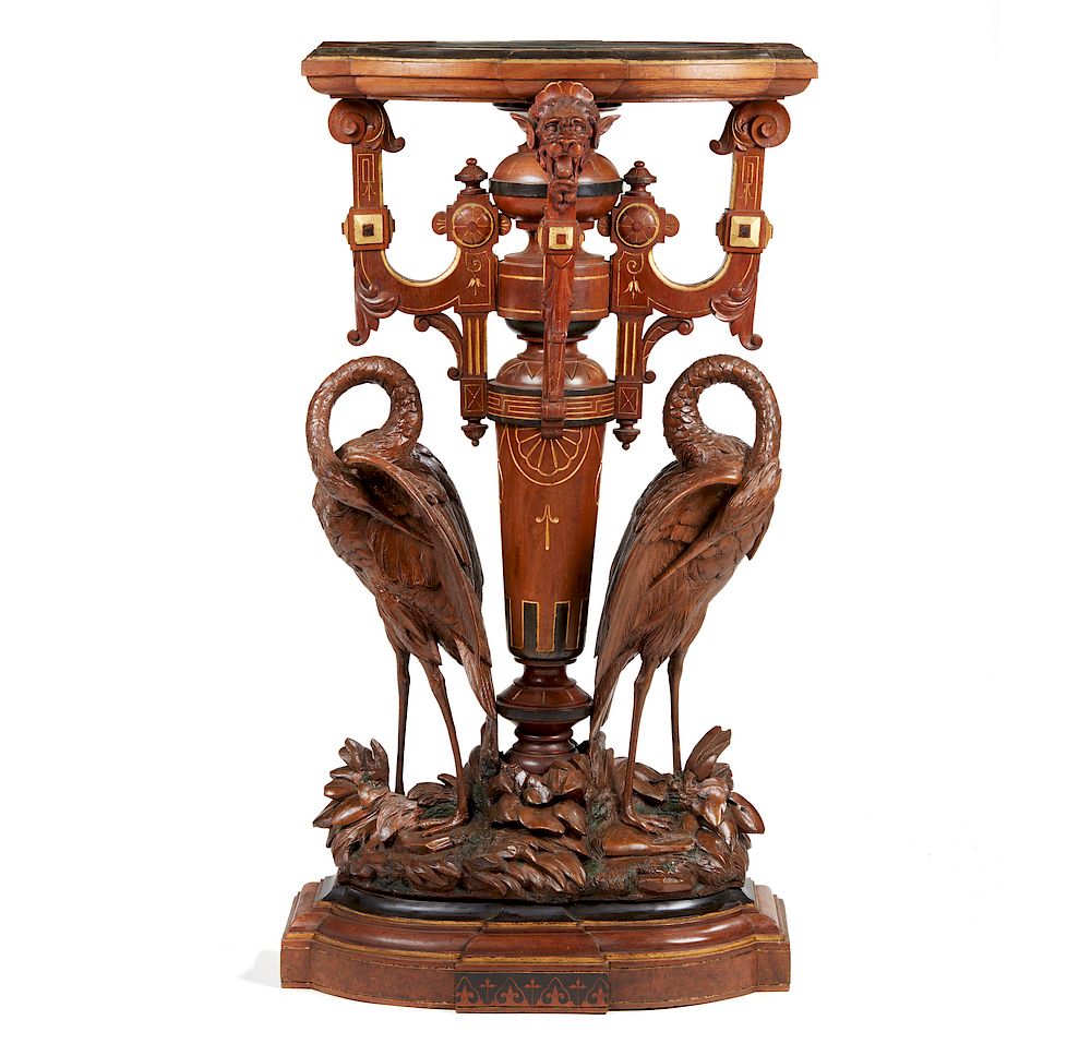 Appraisal: American Victorian Crane Form Pedestal attributed to Herter Brothers A