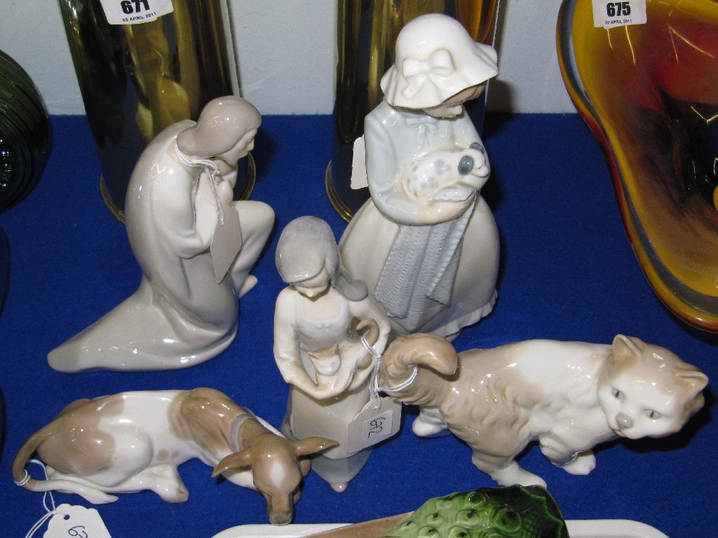 Appraisal: Lot comprising Lladro figure of a cow Lladro figure of