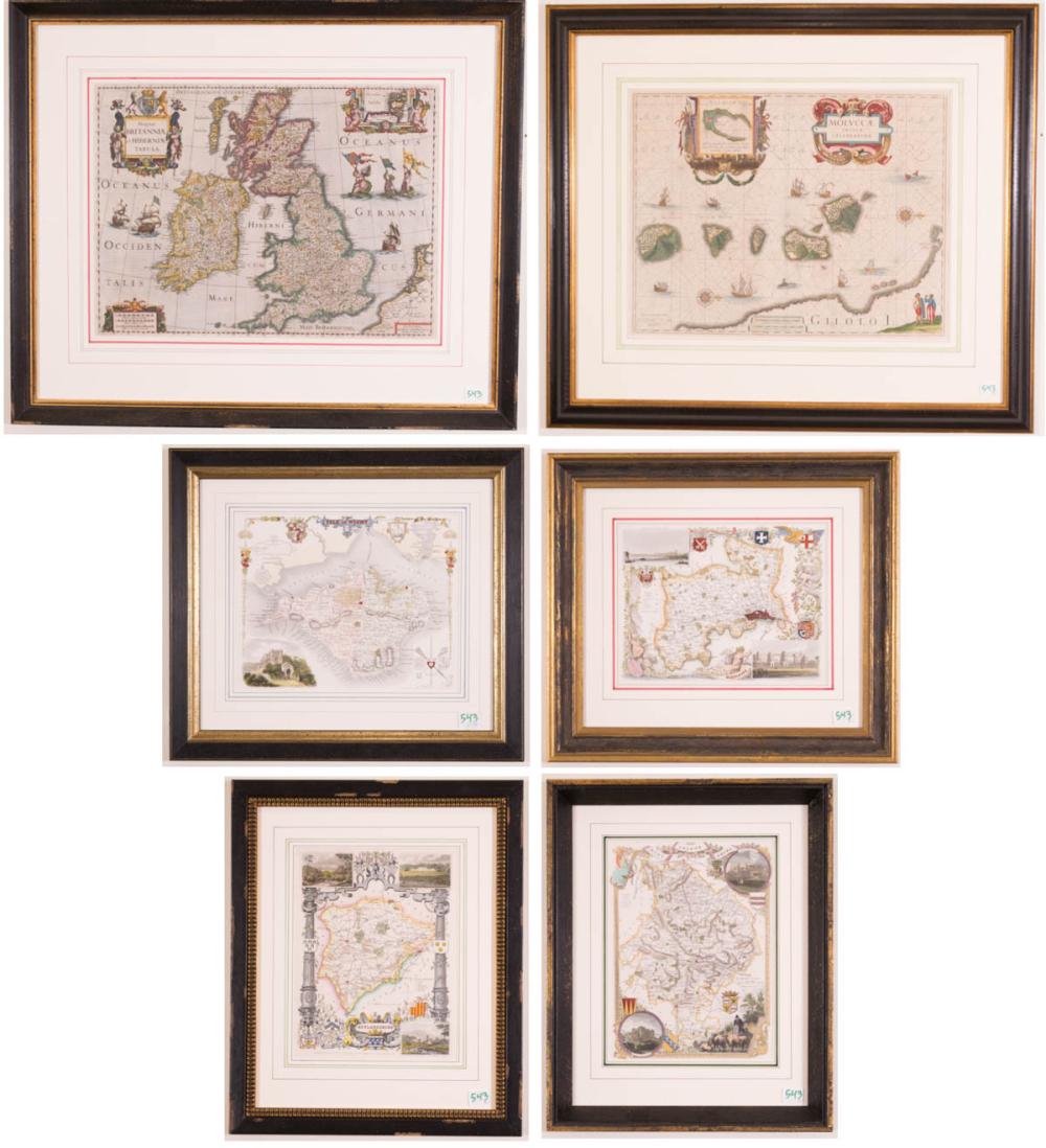 Appraisal: SIX COLLECTIBLE MAPS Magnae Brittanniae et Hiberniae Tabula United Kingdom