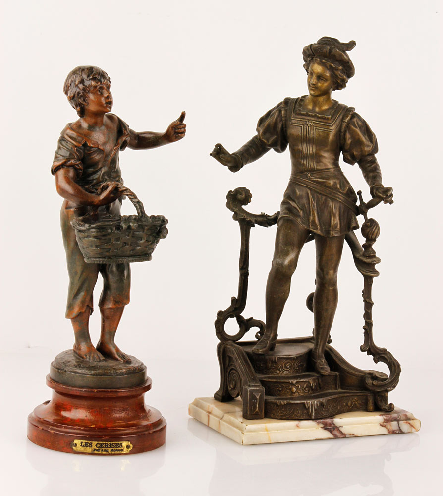 Appraisal: - th C French Bronzed Statues Lot of two th