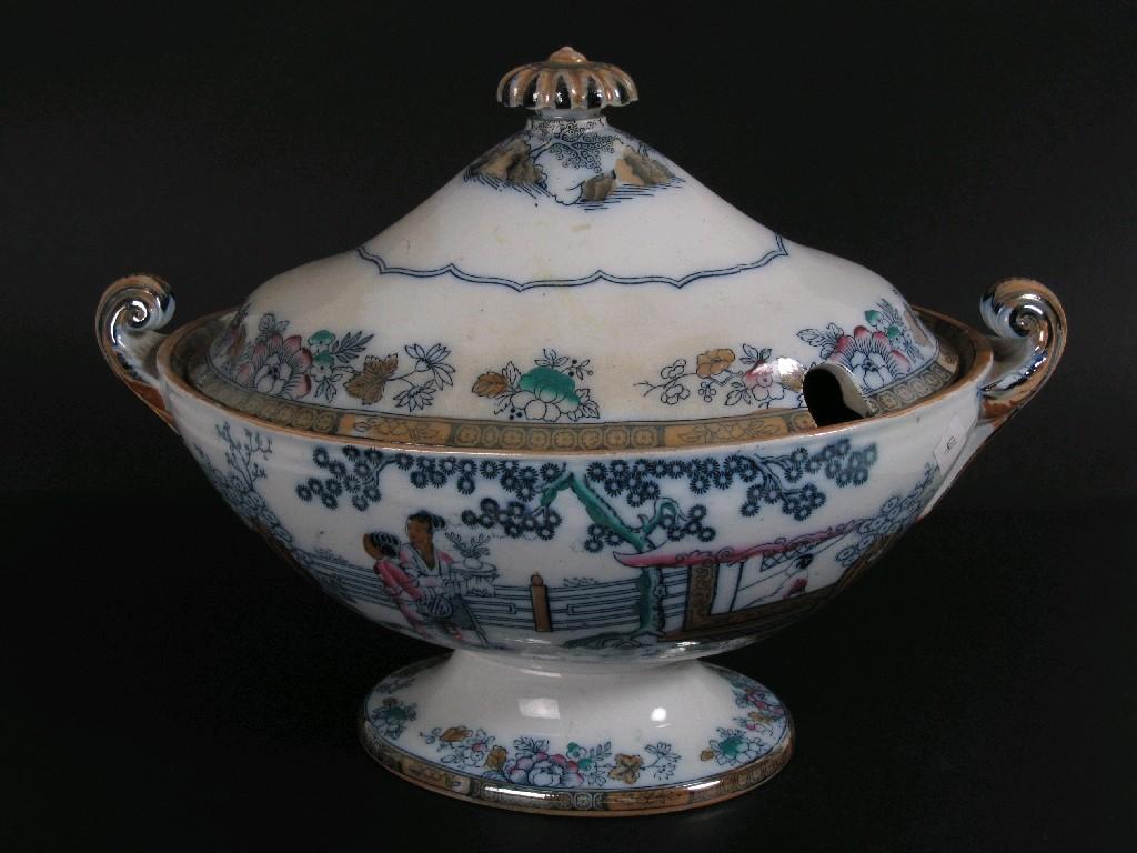 Appraisal: An Ironstone type two handled oval Tureen and Cover with