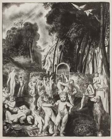 Appraisal: GEORGE BELLOWS The Garden of Growth Lithograph x mm x