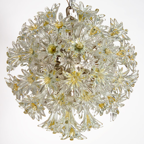 Appraisal: MURANO Attr Fine and unusual chandelier composed of clear and